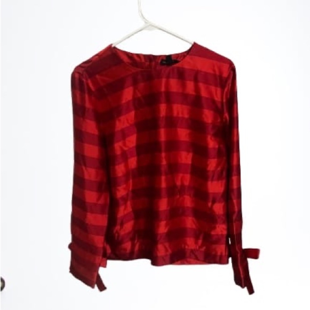 Banana Republic Red Striped Blouse